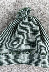 KNITWORKS Baby Beanie-Mütze grün-gestreift aus feiner Merinowolle