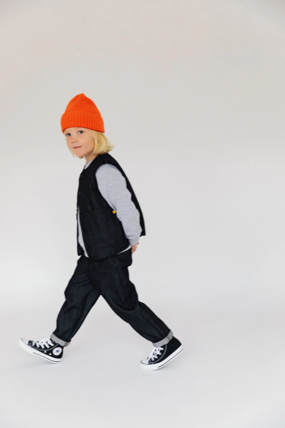 Kinder Jeans karbongrau mit Hintertasche