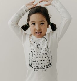 Langarm T-Shirt Owl crèmefarben