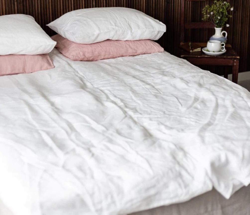 HEMPEA  Drap de lit en chanvre blanc neige 145 x 260 cm