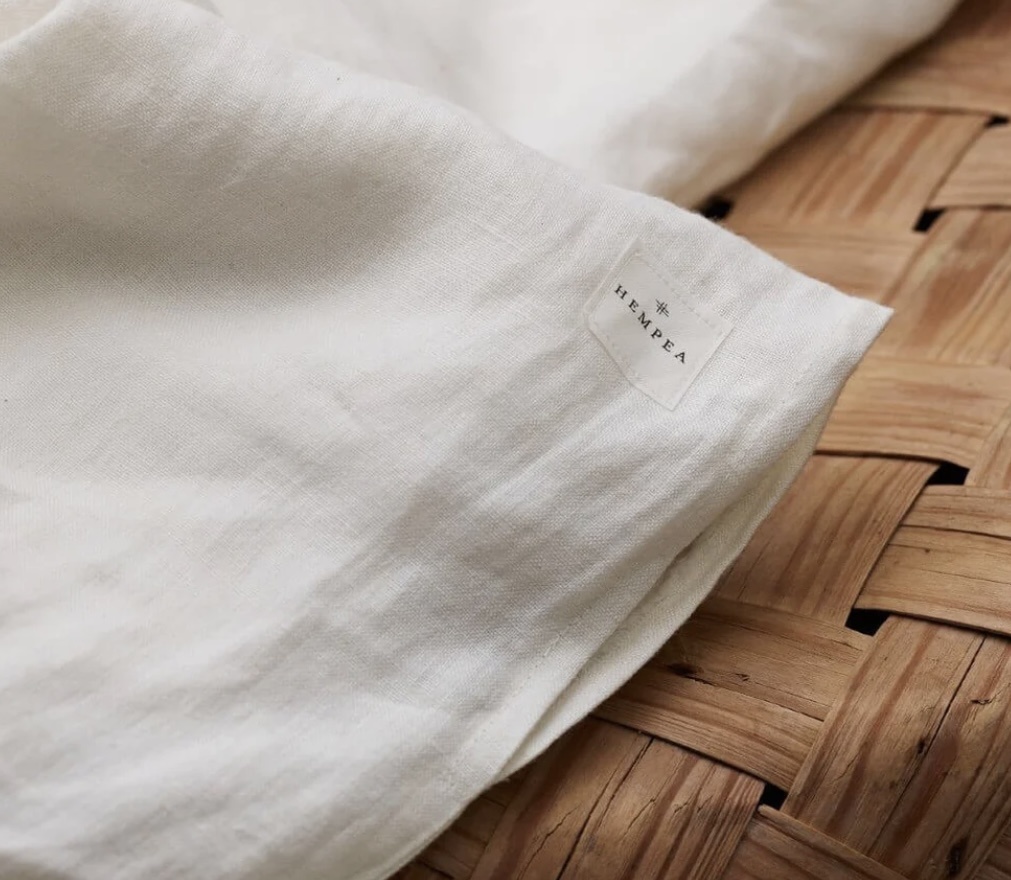 HEMPEA  Drap de lit en chanvre blanc neige 145 x 260 cm