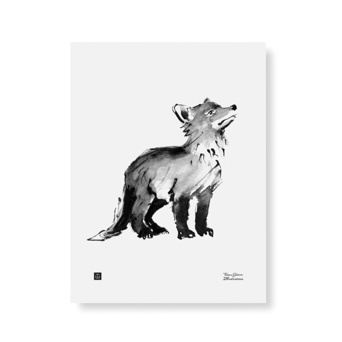 TEEMU JÄRVI ILLUSTRATIONS Fox cube art print A3