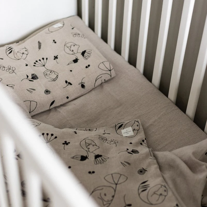 HEMPEA  "Sleepy forest" Hanf Kissenbezug für Baby und Kind
