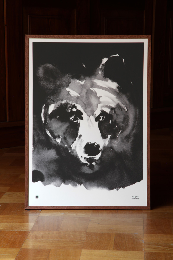 TEEMU JÄRVI ILLUSTRATIONS Poster d'art ours mystérieux 50 x 70 cm