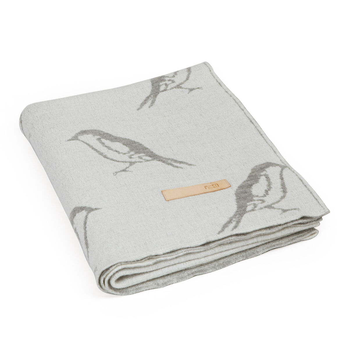 MIIKO DESIGN Woolen blanket "Lintu" 130 x 150 cm grey coloured
