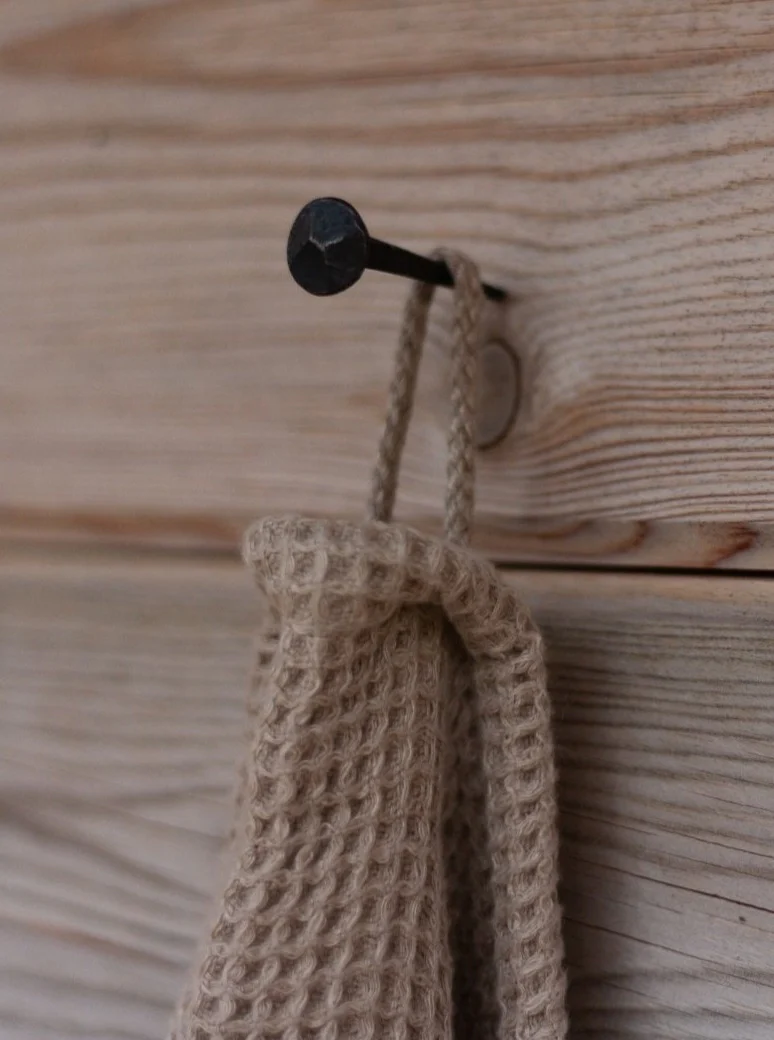 HEMPEA  Hanf-Waffel-Badetuch ungefärbt beige 90x140 cm