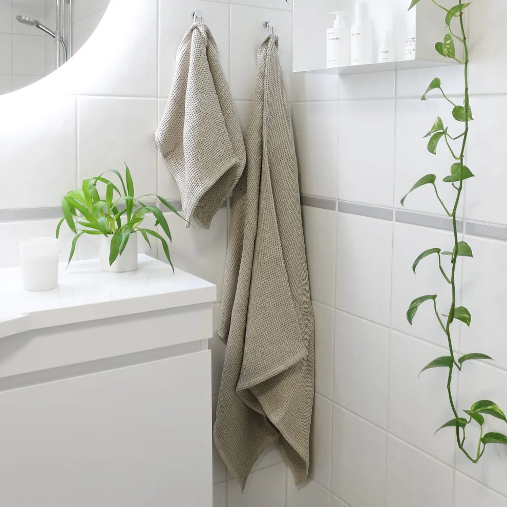 HEMPEA  Hanf-Waffel-Badetuch ungefärbt beige 90x140 cm