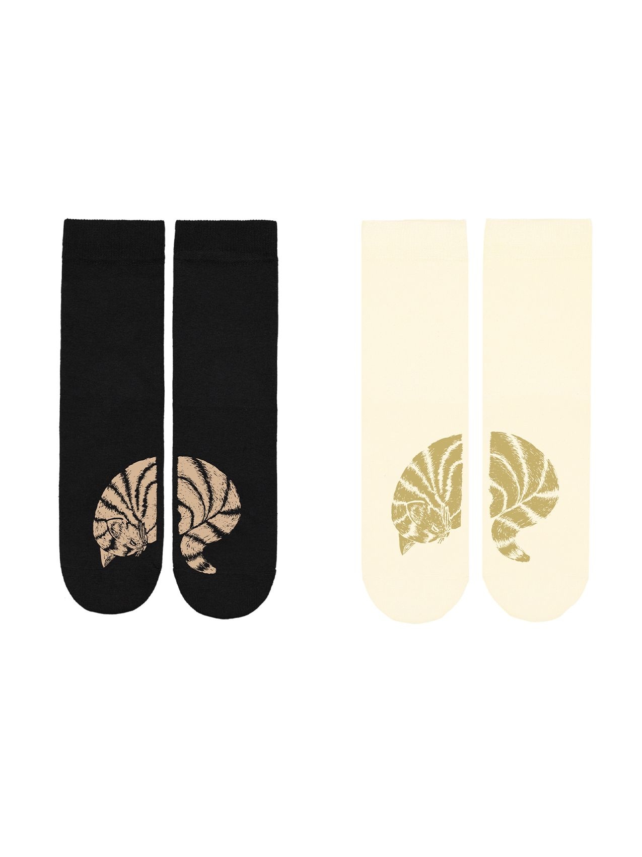 MOIKO DESIGN "Katti" 2er Socken-Set ecru/schwarz/gold