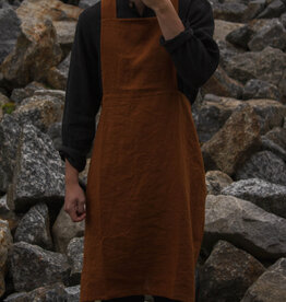 Linen apron cinnamon