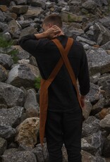 HULMU DESIGN Tablier en lin vert olive et cannelle