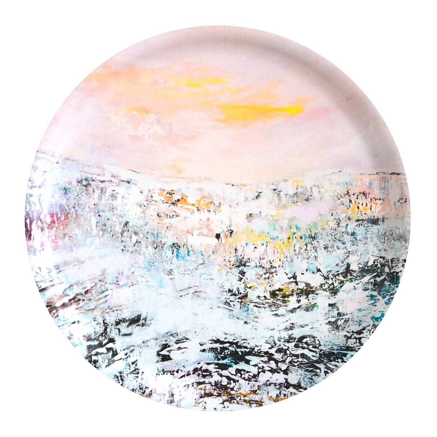 ART MIRIAM Plateau en bois "Jäähyväiset kylmälle" D 40cm