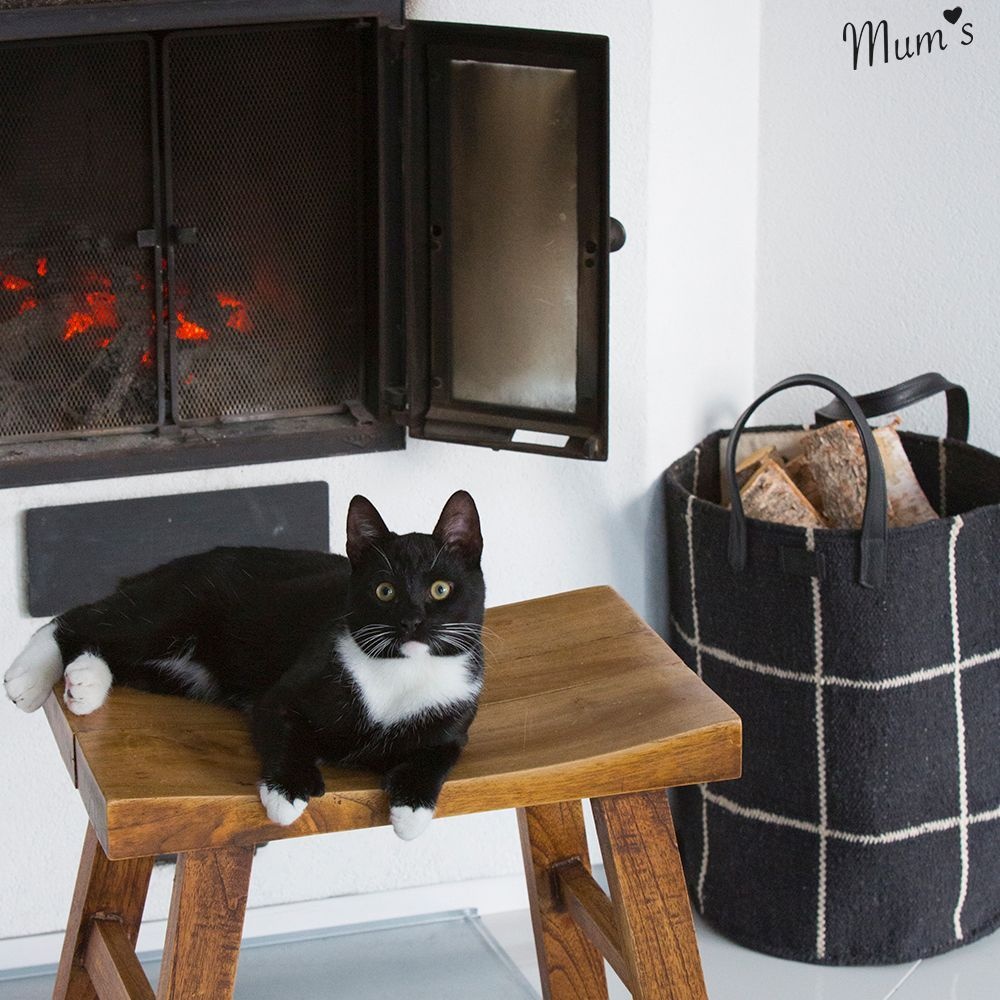 MUM'S Basket black/white 35x45 cm