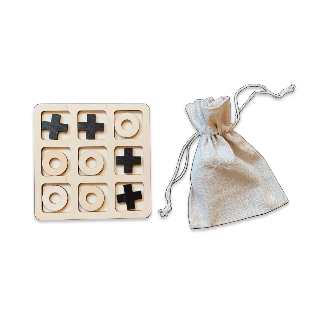 PAPURINO Wooden Tic-Tac-Toe Game