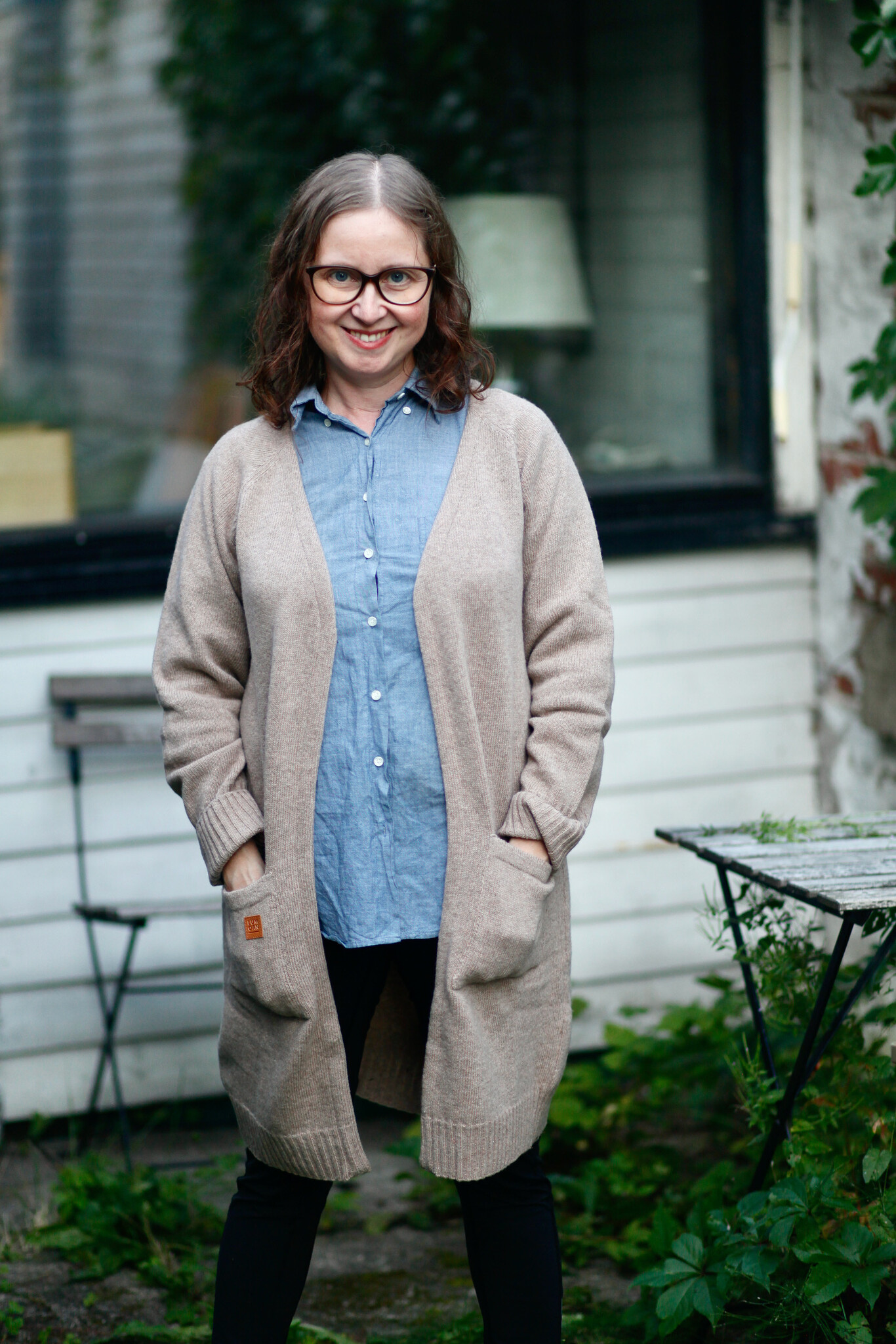 LUMOAN Cardigan en mérinos, couleur Sand