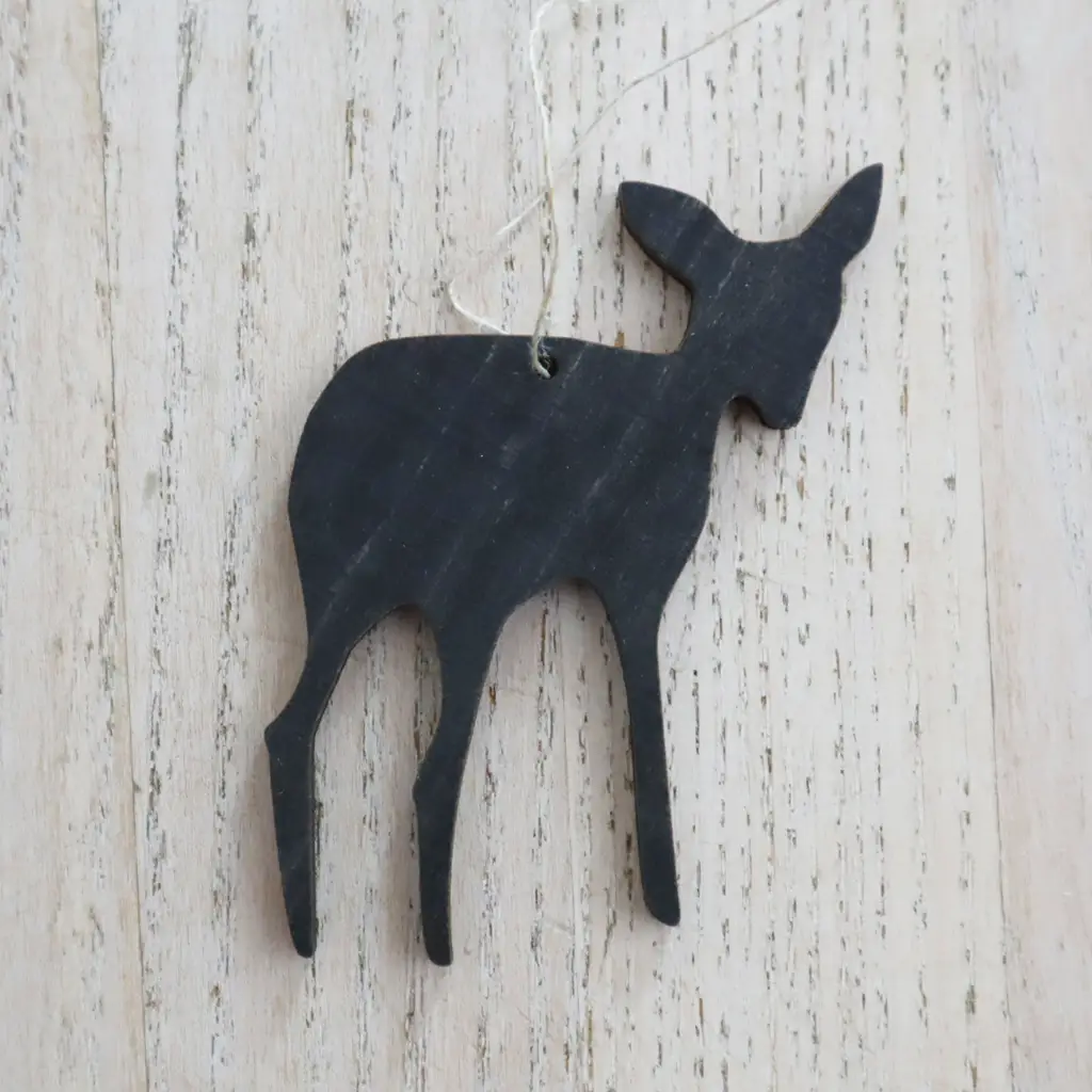 PAPURINO Deer-Holzdeko naturfarben oder schwarz lackiert