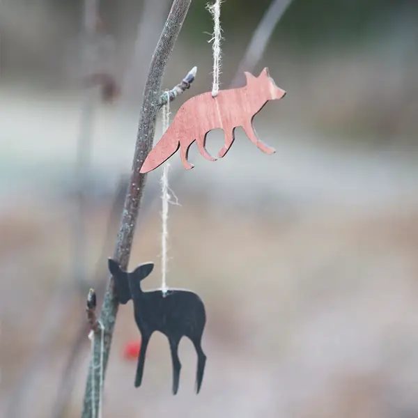 PAPURINO Deer-Holzdeko naturfarben oder schwarz lackiert