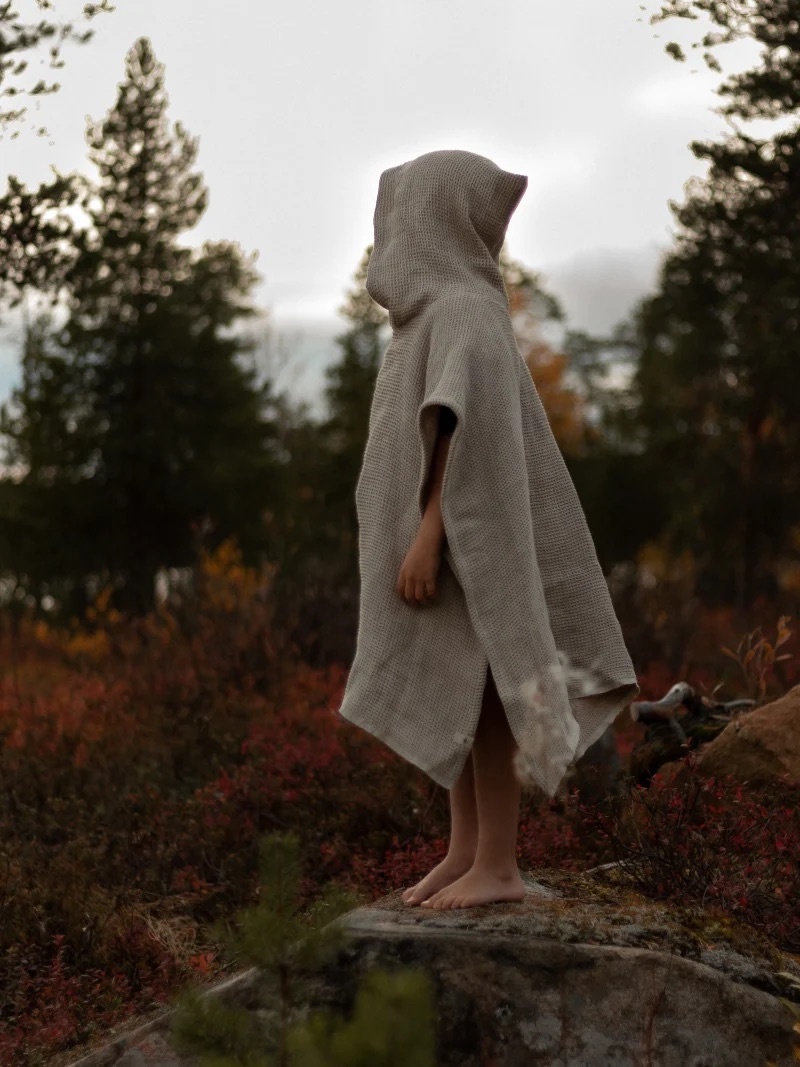 HEMPEA  Kids waffle bath poncho 70x70 cm