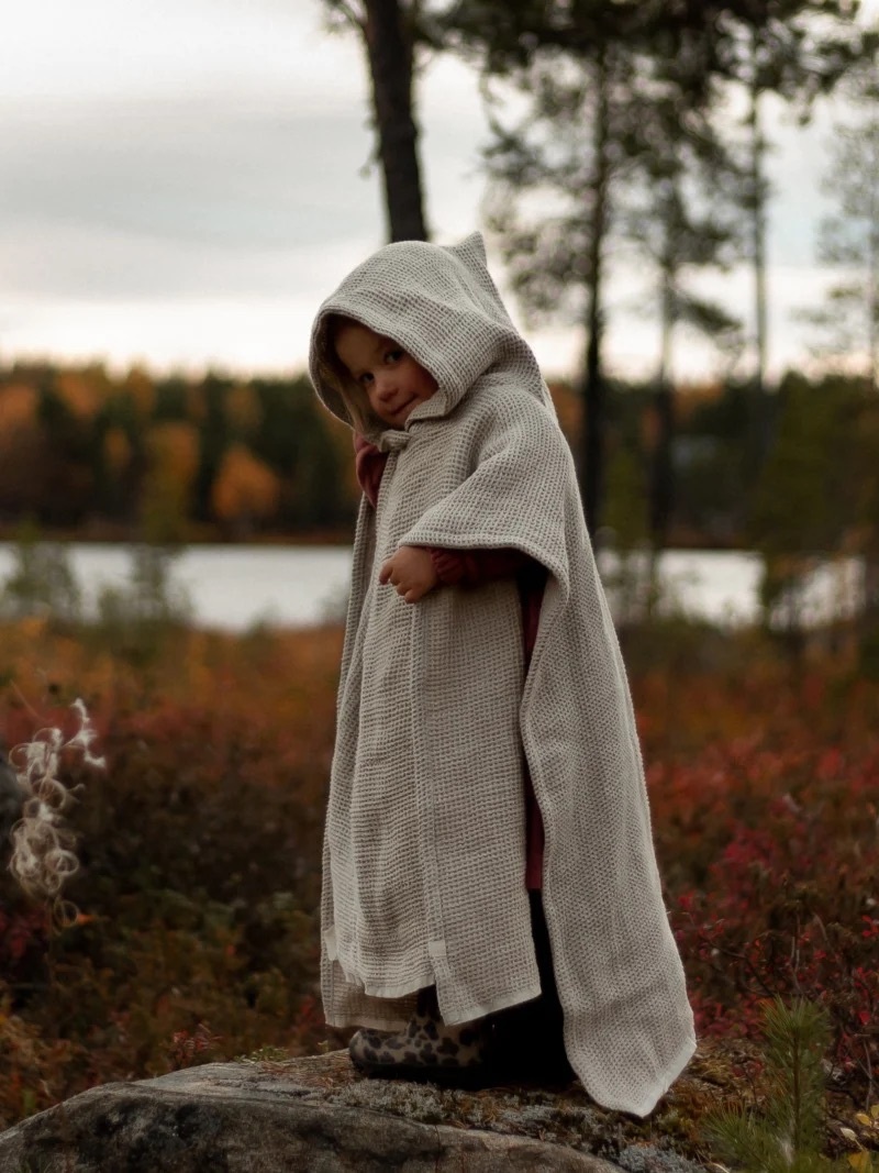 HEMPEA  Kids waffle bath poncho 70x70 cm