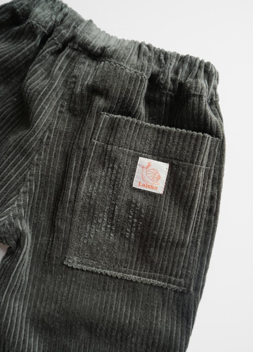 LAISKA EBBA Enfants cordon pantalon vert foncé