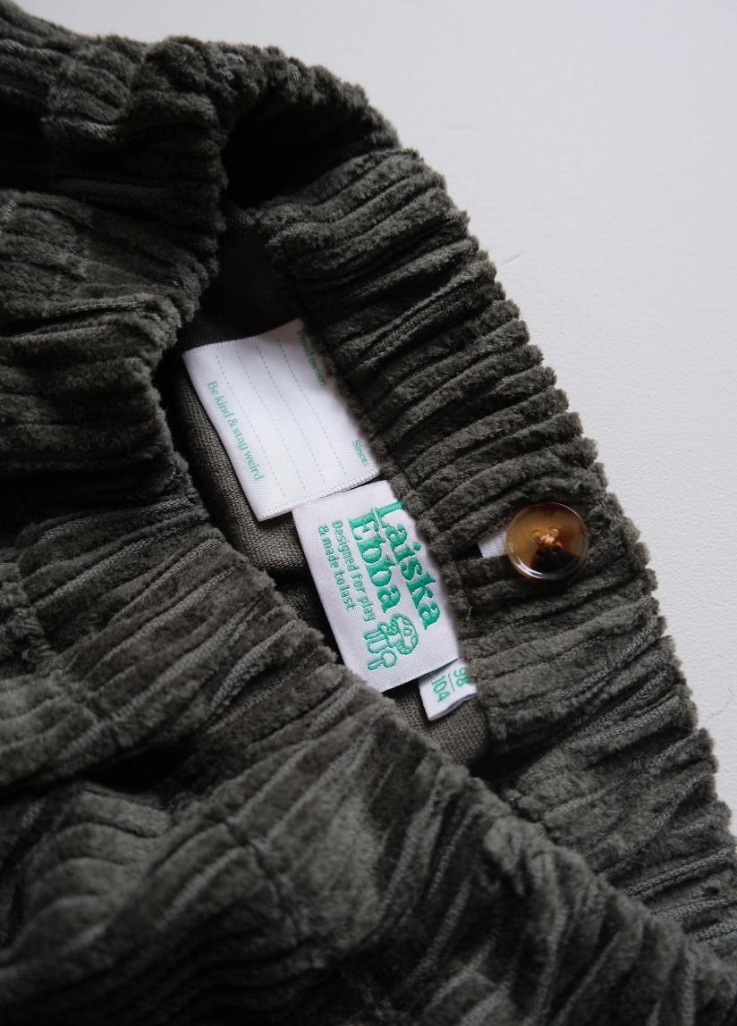 LAISKA EBBA Kids cord pants dark green