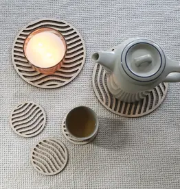 PAPURINO Set de 4 sous-verres en bois "Uoma"