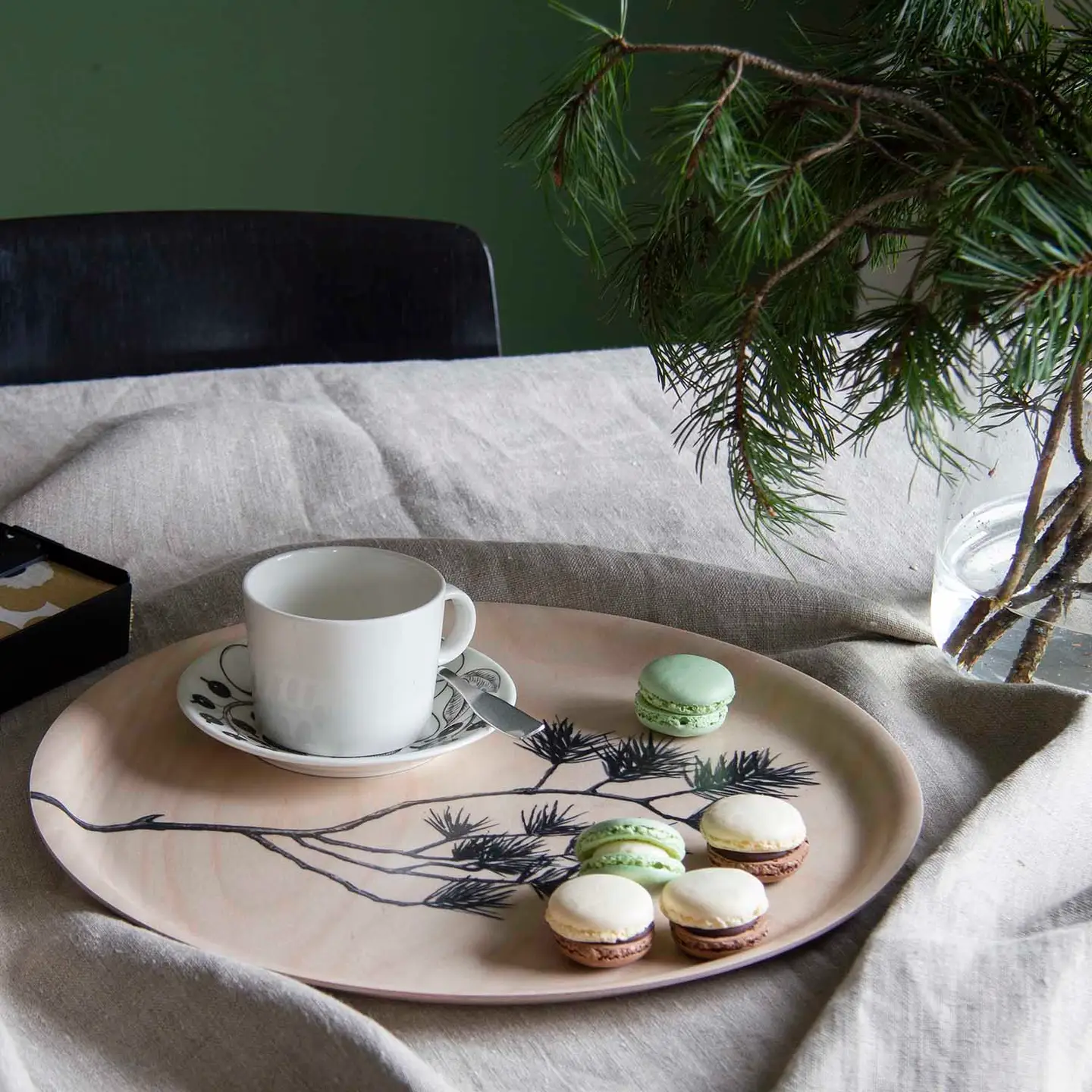 MIIKO DESIGN Wooden tray ‘Havu’ D 35 cm