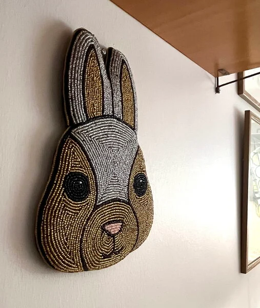 MUM'S Glass beads wall decoration ‘Bunny’ 20 x 25 cm