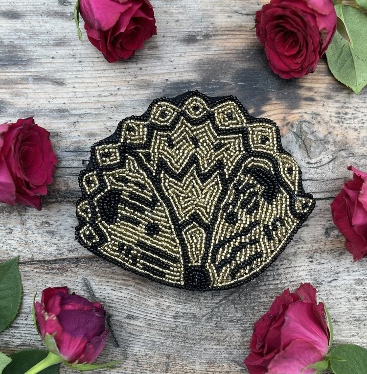 MUM'S Glass beads deko Pouch "Hedhehog"