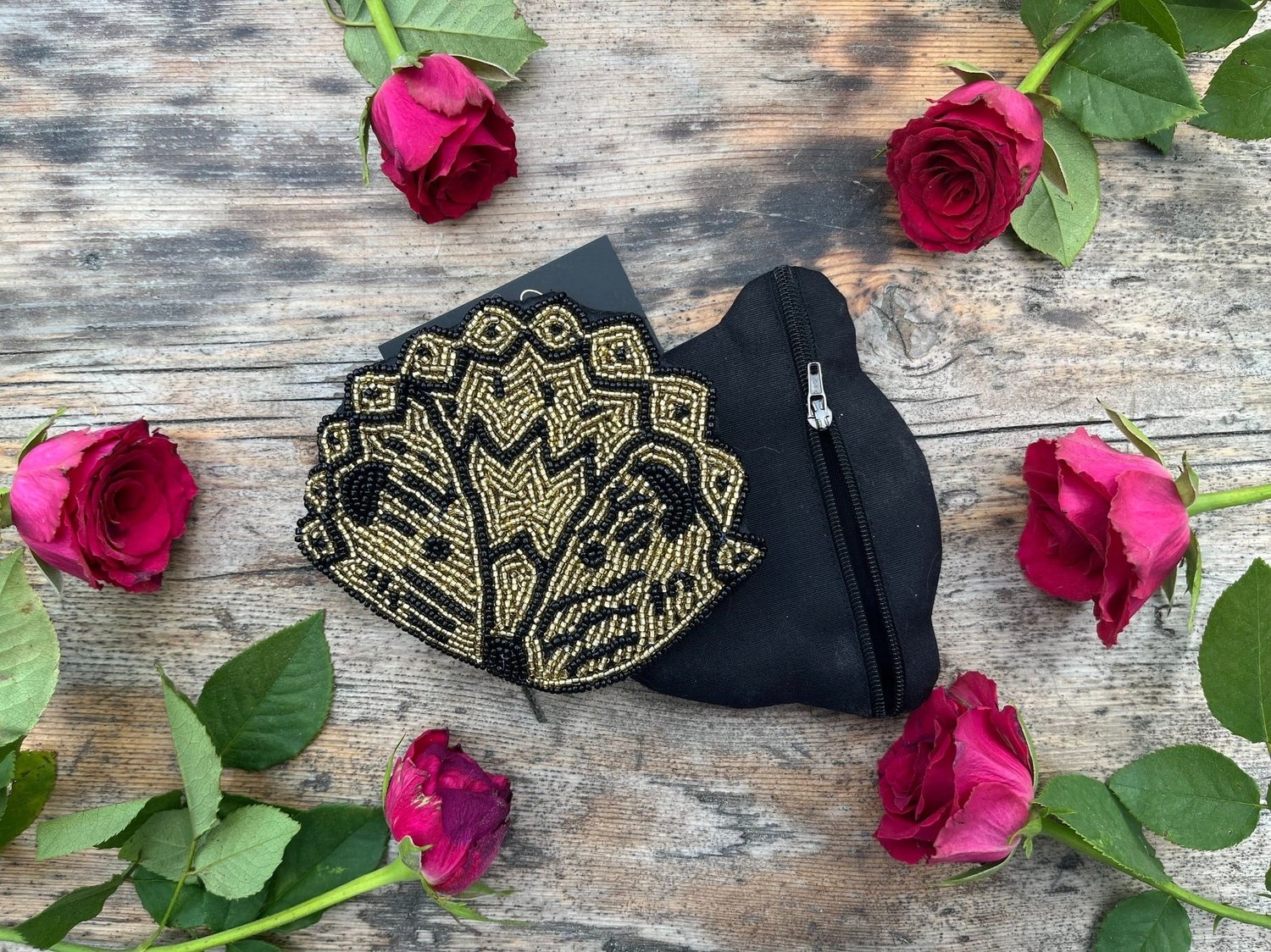 MUM'S Glass beads deko Pouch "Hedhehog"