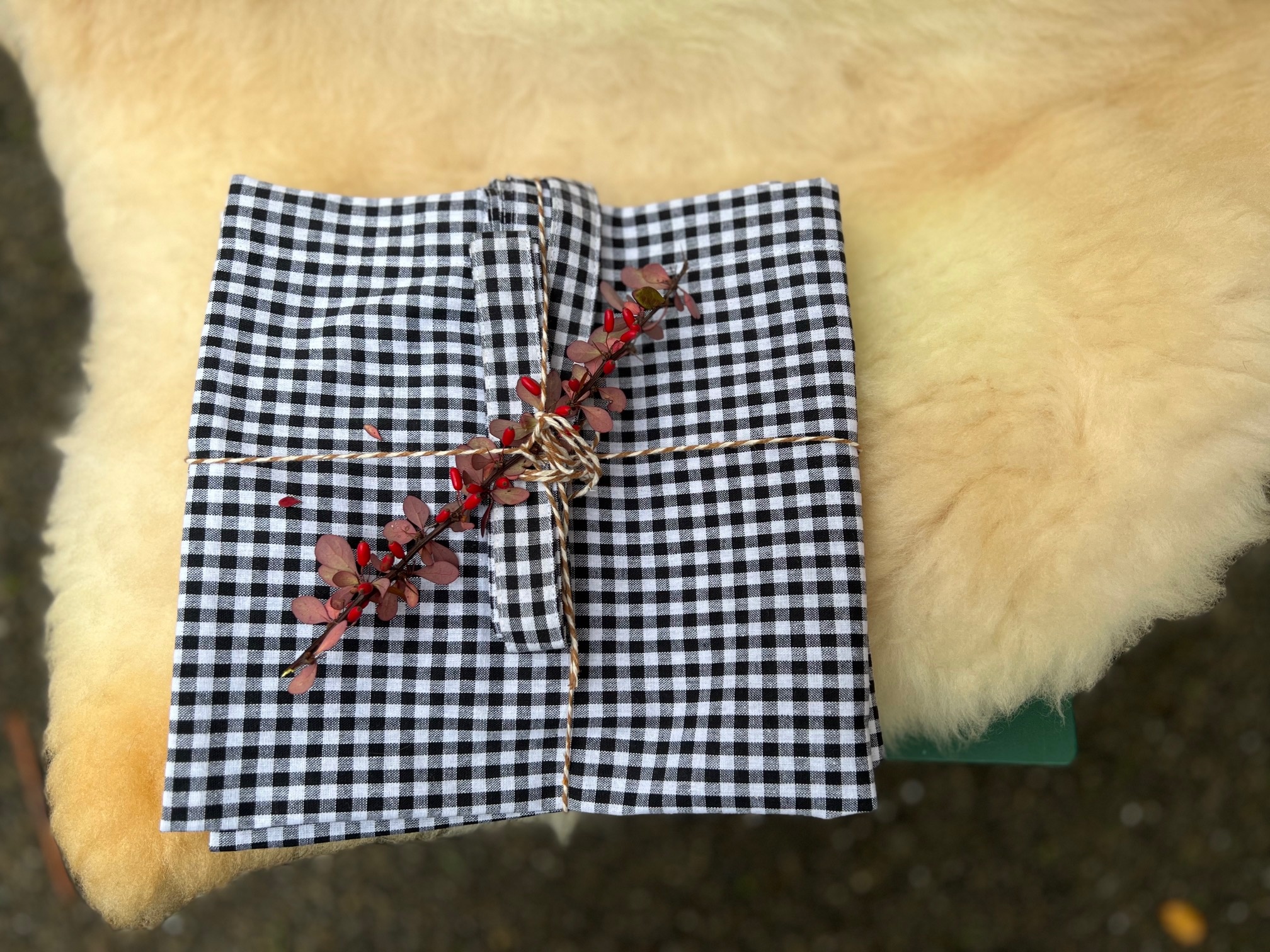 Tote bag with chequered pattern 47x48 cm