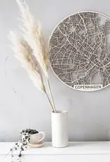 PAPURINO Wooden map of  Copenhagen Denmark D 49 cm