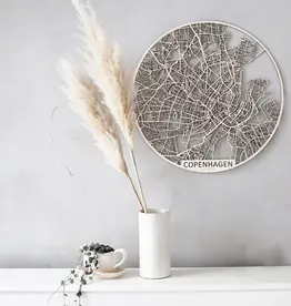 PAPURINO Carte en bois d' Copenhagen Denmark D 49 cm