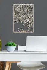 PAPURINO Wooden map of Oslo Norwegen 40 x 56 cm