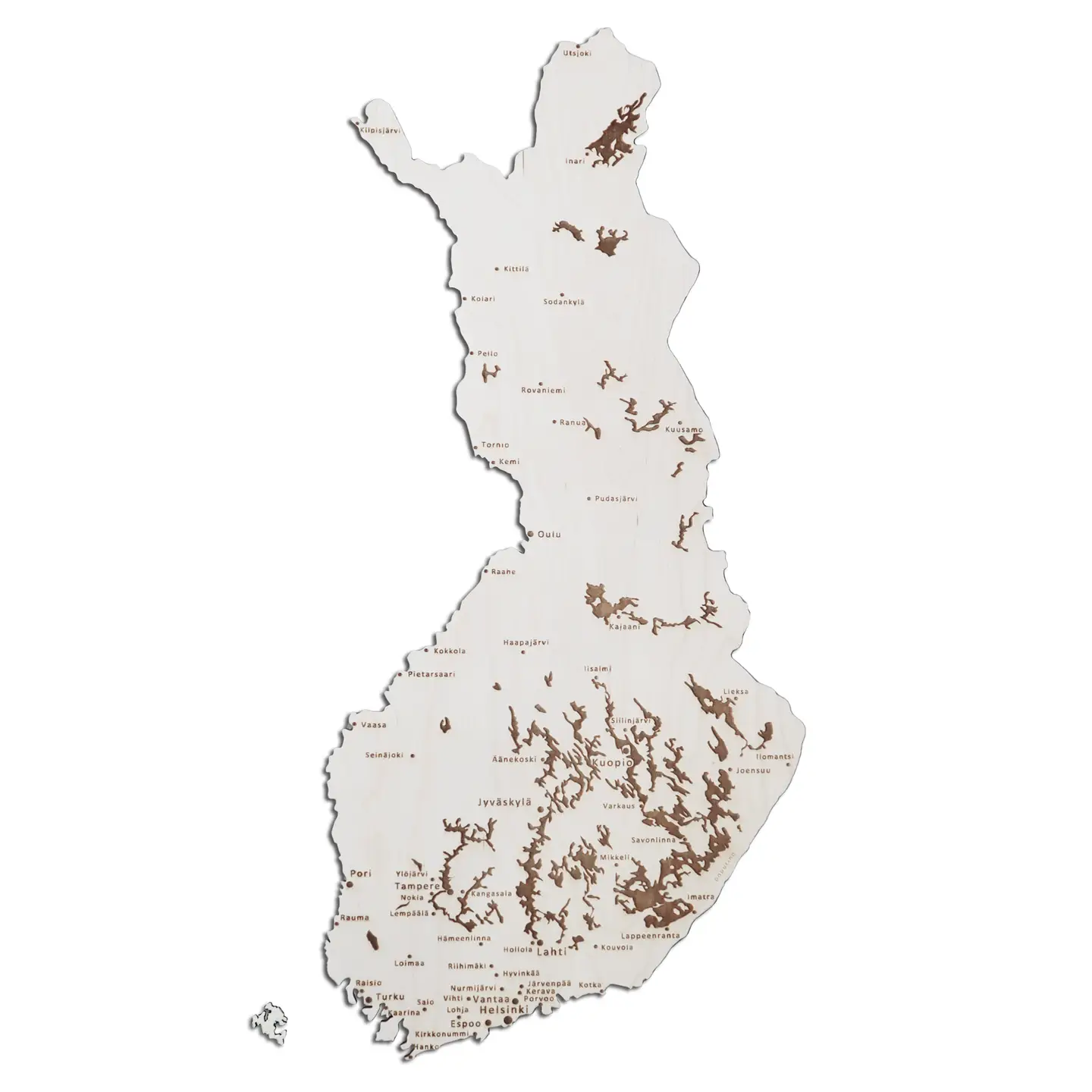 PAPURINO Carte en bois de la Finlande