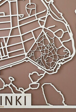 PAPURINO Carte en bois d'Helsinki Finlande 29 x 40 cm