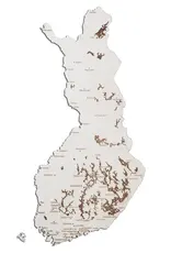 PAPURINO Carte en bois d'Helsinki Finlande 29 x 40 cm