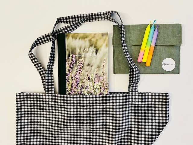 Sac fourre-tout avec motif à carreaux 47x48 cm