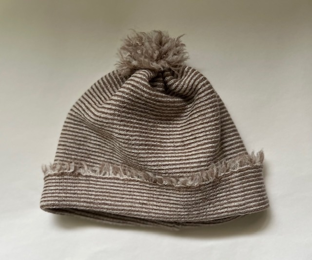 KNITWORKS Bonnet rayé beige en laine de mérinos pour bébé