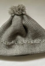 KNITWORKS Bonnet rayé vert en laine de mérinos pour bébé