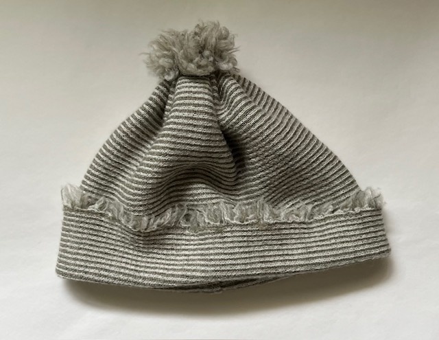 KNITWORKS Bonnet rayé vert en laine de mérinos pour bébé