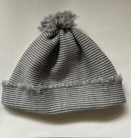 KNITWORKS Baby Beanie-Mütze grau-gestreift