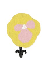 KAUNISTE Orvokki wooden brooch yellow