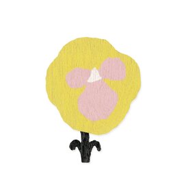 KAUNISTE Orvokki wooden brooch yellow