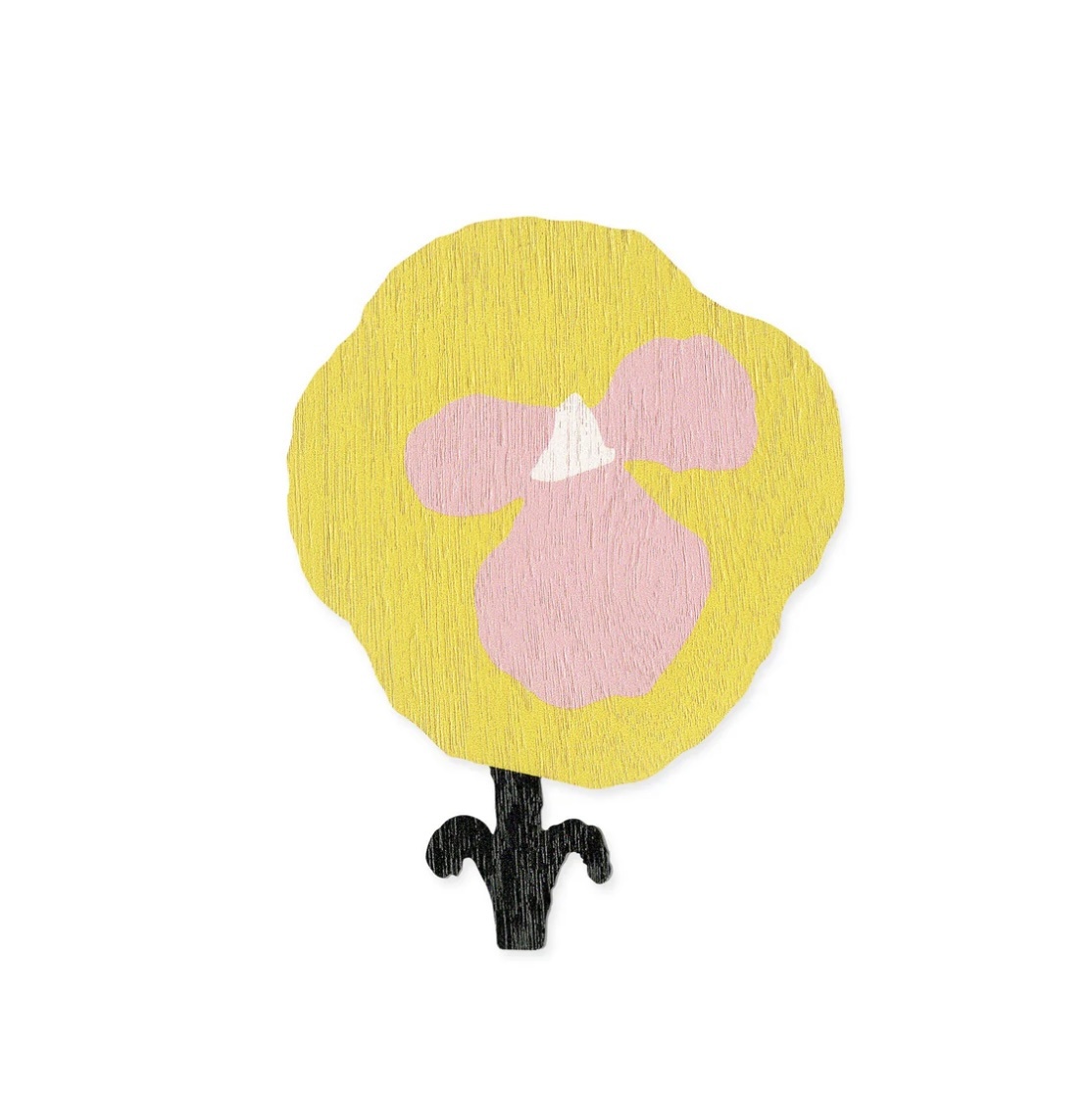 KAUNISTE Orvokki wooden brooch yellow