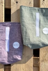 Linen lunch bag sage green - upcycled!