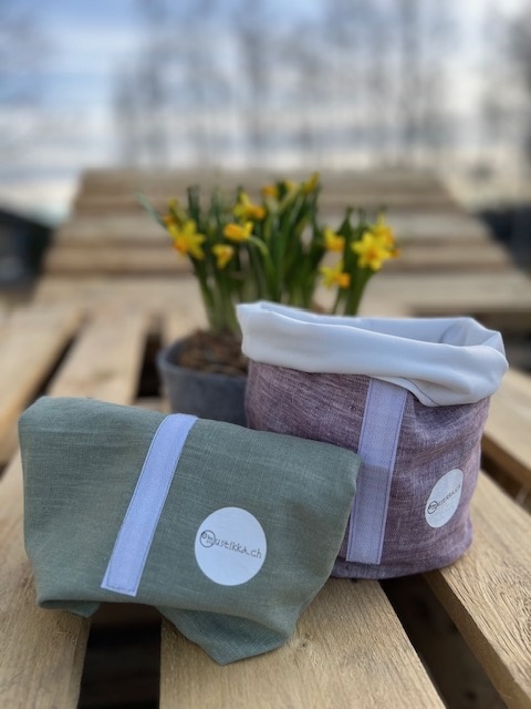 Leinen Lunchbag salbeigrün - Upcycling Material!