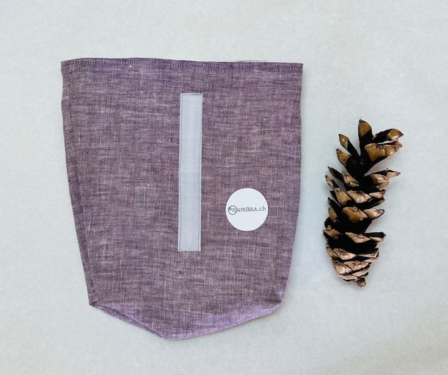 Linen lunch bag lila coloured - upcycled!