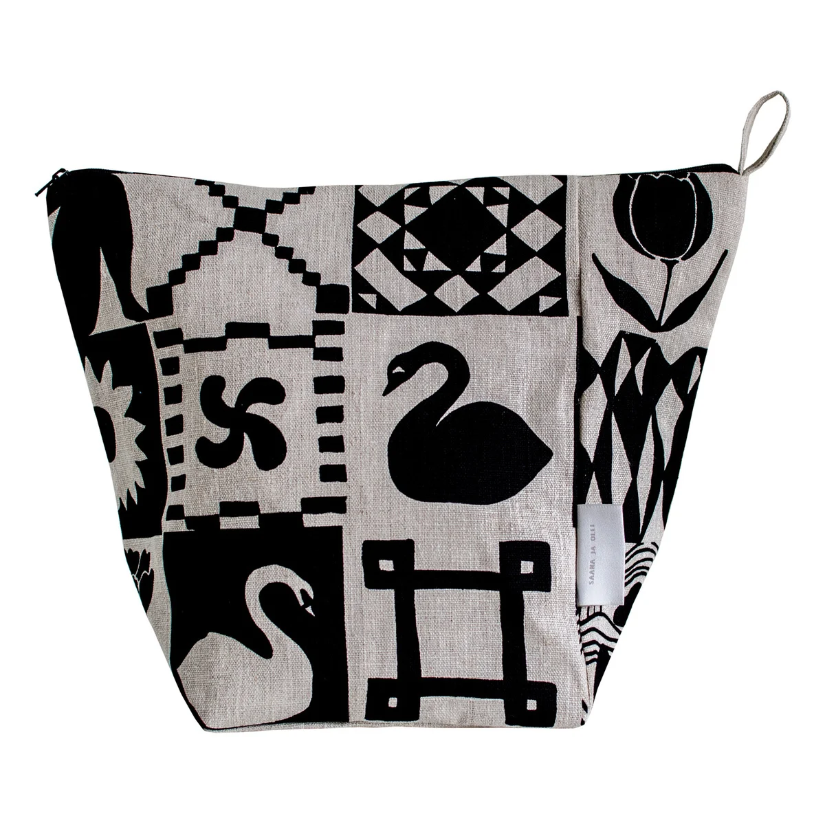 SAANA JA OLLI Hemp cosmetic bag "Kaukana kotoa" - two sizes!