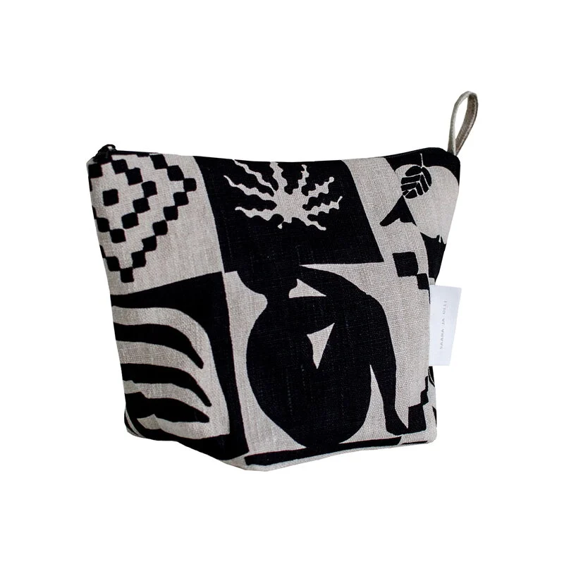 SAANA JA OLLI Trousse à cosmétiques en chanvre "Kaukana kotoa" - deux tailles!