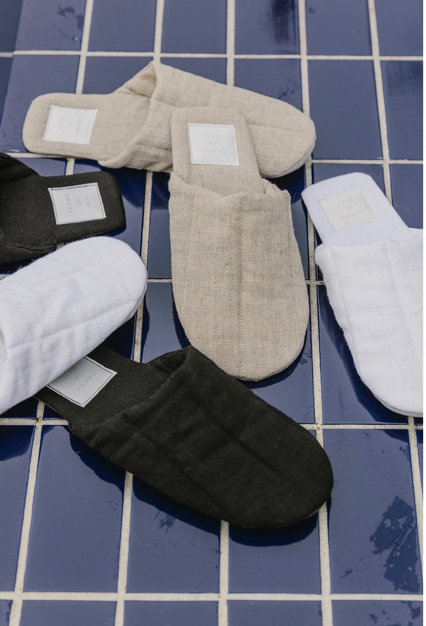 SAANA JA OLLI Hemp slippers "Päivin ja öin"